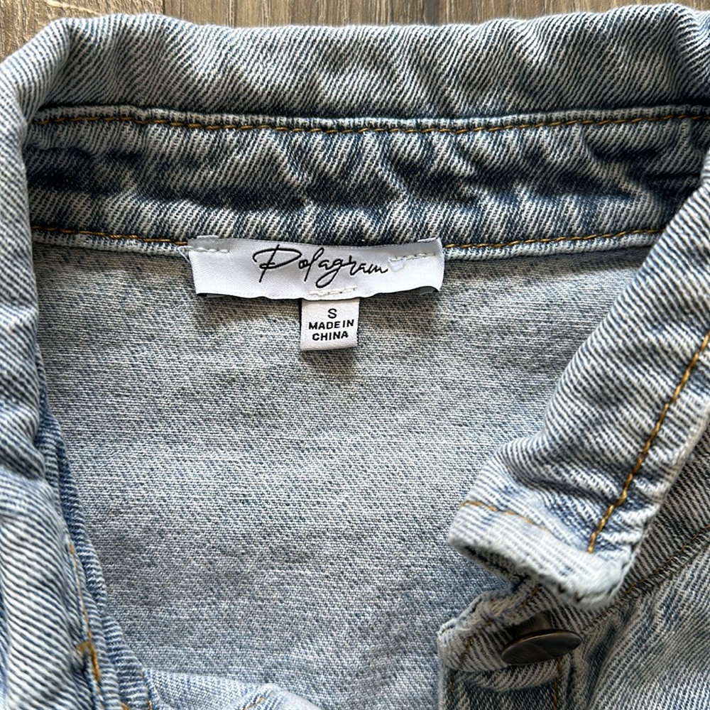Piper & Scoot Lauv Denim Shacket, Size Small - image 3